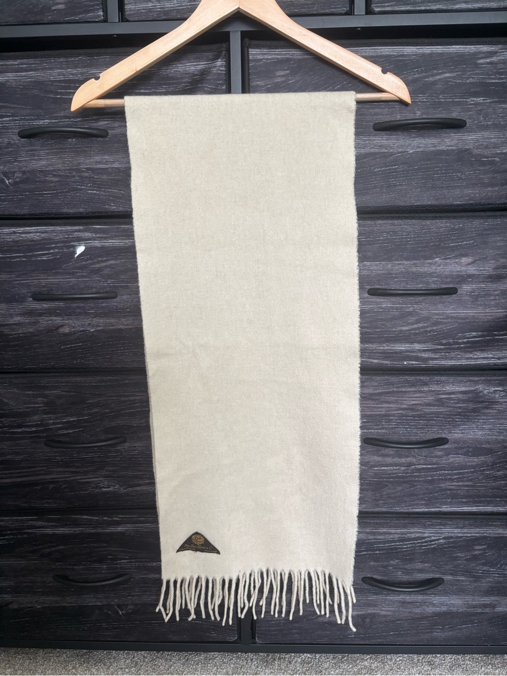 Loro Piana Cream Fringe Scarf for Men